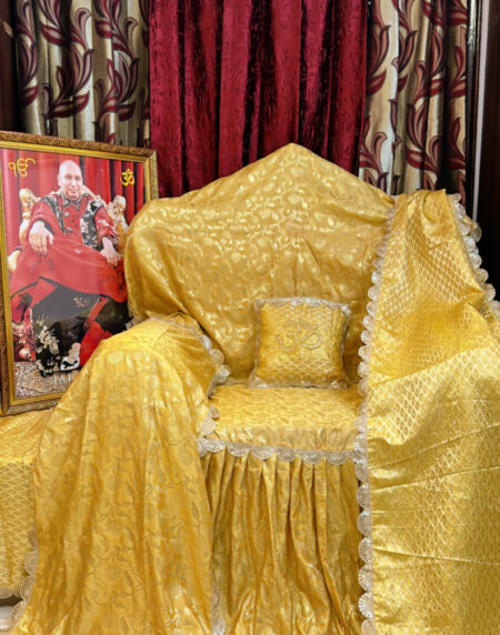 Golden Yellow Guruji Satin Chola